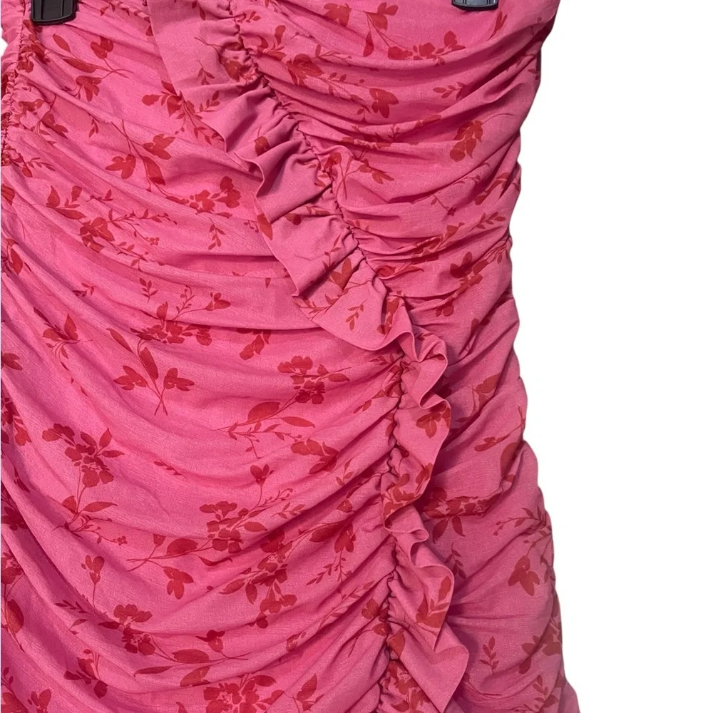 Wild Fable Women's Sleeveless Ruched Ruffle Tube Mini Bodycon Dress‎